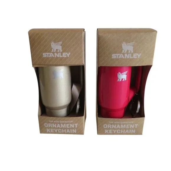 Stanley x e.l.f Ornament Keychain - Set of GOLD & RED, New in Box - Picture 3 of 9